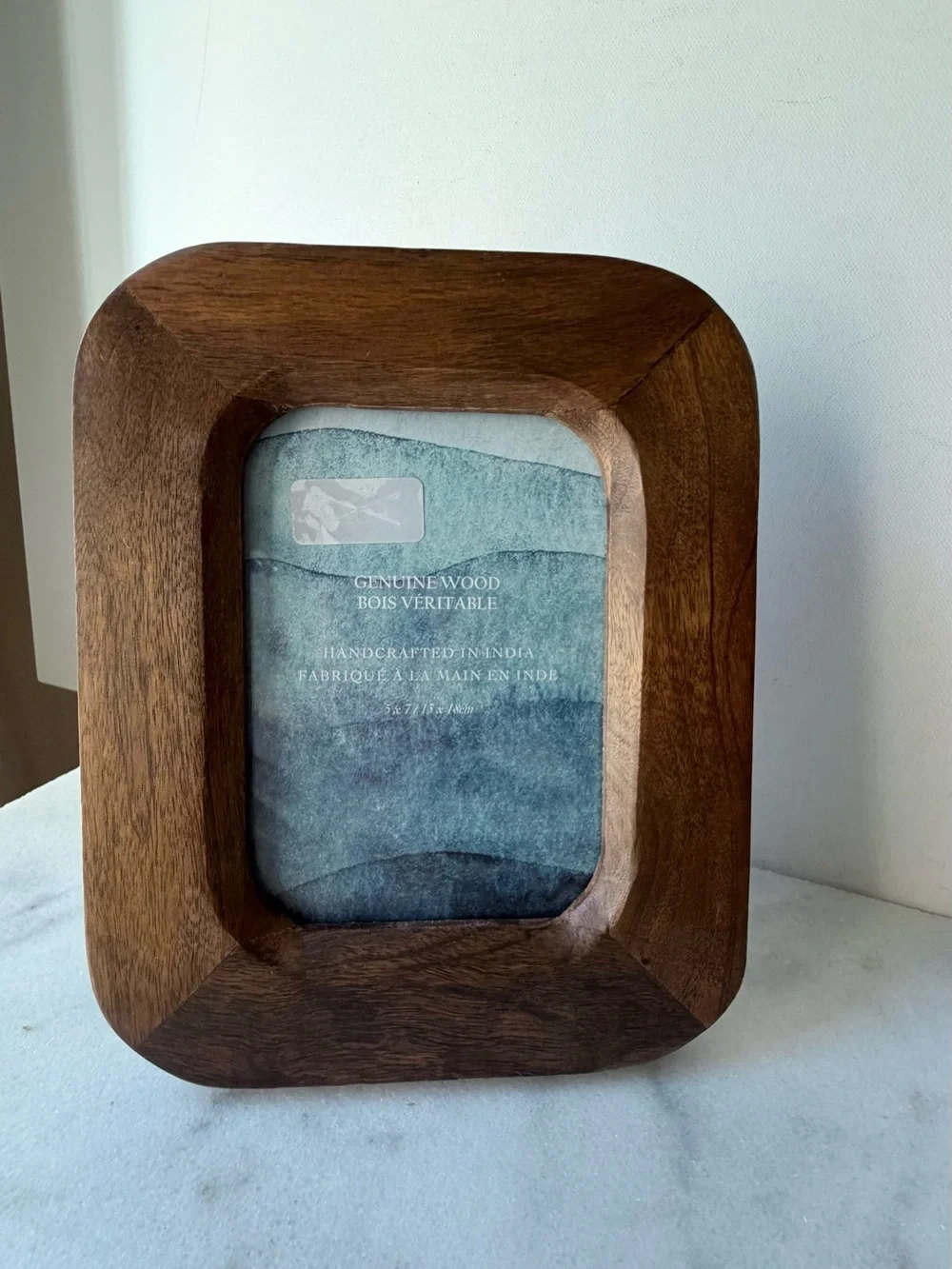 Handcrafted Solid Wood Photo Frame - Brown 5”x7” rustic wooden frame